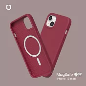 犀牛盾 iPhone 13 mini (5.4吋) SolidSuit (MagSafe 兼容) 防摔背蓋手機保護殼- 酒紅