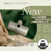 iWALK Pro 閃充數顯直插式4800mAh行動電源lightning頭 叢林綠