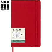 【燙金活動客製化】MOLESKINE 2024經典週記手帳12M 硬殼-L型紅