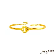 J’code真愛密碼金飾 愛情戀曲黃金手環-一顆心款