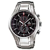 CASIO EDIFICE 雅緻科技三眼時尚運動錶-黑