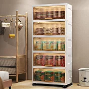 【好氣氛家居】50面寬輕奢翻蓋五層收納櫃 透明茶