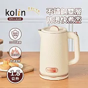 Kolin歌林1.8L不鏽鋼雙層防燙快煮壺 KPK-LN180