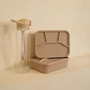 【Ultd】Balance 1000ml 大容量運動水壺 - 奶蓋米 + 備餐分隔便當盒 - 大地棕