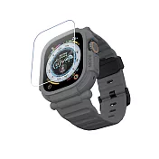 加拿大 Elkson Apple Watch Ultra 1/2 49mm Quattro Pro 2.0 一體成形軍規錶帶+9H鋼化膜 曜石灰