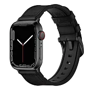 MIFA Apple Watch Hybrid Sport 混合運動皮革錶帶/ Classic Leather 經典皮革錶帶(42/44/45/49mm) 混合運動皮革-麂皮黑