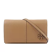 TORY BURCH McGRAW 鵝卵石皮革皮夾式斜揹包 (提拉米蘇)