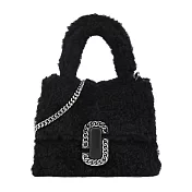 MARC JACOBS TEDDY ST. MARC 泰迪翻蓋兩用鍊條包-迷你/ 黑