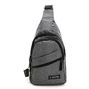 DF BAGSCHOOL - 多功能尼龍防水輕巧休閒單肩斜背胸包-共2色 灰色