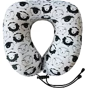 《DQ&CO》抗菌U型護頸記憶枕 | 午睡枕 飛機枕 旅行枕 護頸枕 - 黑白綿羊