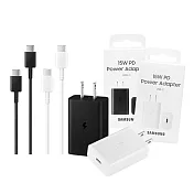 SAMSUNG 15W Type C充電線組-支援A系列 (內含原廠T1510盒裝旅充頭+三星製造雙Type C線) 黑色