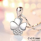 【Sayaka紗彌佳】精美盒裝項鍊 真愛不遲到幸福四葉草鑲鑽項鍊 -單一款式