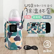 奶瓶/玻璃瓶/易開罐 USB保溫杯套 布面迷彩