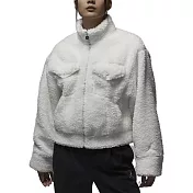 W Jordan Jacket 羔羊毛 短版 白/黑 FD7169-133/FD7169-010 L 白色
