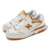 New Balance 休閒鞋 550 男鞋 女鞋 白 棕 皮革 復古 低筒 NB 紐巴倫 BB550LSC-D 25.5cm WHITE/BROWN
