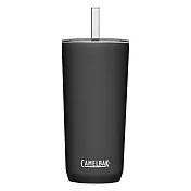 【美國CamelBak】600ml Straw Tumbler 雙層不鏽鋼吸管杯(保冰) 濃黑