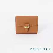 ZODENCE RING進口真皮簡式短夾 暖駝