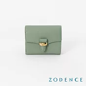 ZODENCE RING進口真皮簡式短夾 抹茶綠