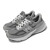 New Balance 休閒鞋 990 V6 女鞋 灰 元祖灰 美製 麂皮 拼接 反光 復古 NB 紐巴倫 W990GL6B 26cm GREY/METALLIC SILVER