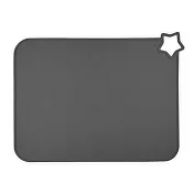 E.B. MADE 日本食品級耐冷耐熱隨身攜帶可折疊收納星星白金矽膠餐墊 墨灰