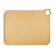 E.B. MADE 日本食品級耐冷耐熱隨身攜帶可折疊收納星星白金矽膠餐墊 杏色