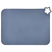 E.B. MADE 日本食品級耐冷耐熱隨身攜帶可折疊收納星星白金矽膠餐墊 普魯士藍