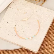 【水星記】波西米亞輕奢多彩米珠珍珠可調節串珠手鏈 _米色