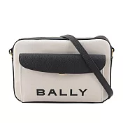 BALLY Bar Daniel 帆布及皮革口袋斜背包 (自然色/黑色)
