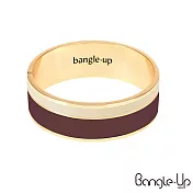 【BANGLE UP】法國巴黎 經典條紋印花琺瑯鍍金手環 - 紅白