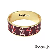 【BANGLE UP】法國巴黎 閃電波紋琺瑯鍍金手環 - 歌劇紅