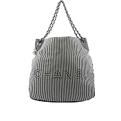 CHANEL 條紋帆布肩背/斜背大款二用沙灘包 展示品 (藍色)