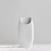 【3,co】月型口扁平花器G9 - 白