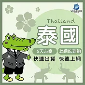 【WorldKing】泰國網卡5天高速流量(上網吃到飽)