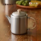 【日本相澤工房 AIZAWA】日本製18-8不鏽鋼直筒茶壺(木柄側把手)