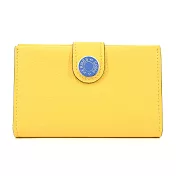 Hermes 愛馬仕 Calvi Verso Evercolor雙色小牛皮琺瑯釦卡片夾 黃