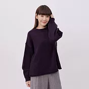 好我_Elva小拋袖圓領寬版針織上衣 深紫