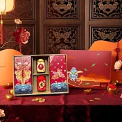 【春節禮盒】無藏_新年公益茶食禮盒N4-喜慶大禮盒【平安】精緻綜合澎湃茶食禮 (2小茶罐+2餅)