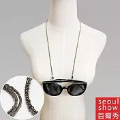 seoul show首爾秀 亮彩串珠眼鏡鍊老花眼鏡防丟鍊  灰色