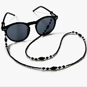 seoul show首爾秀 菱形黑色串珠兩用口罩掛繩鏈墨鏡平光眼鏡鍊老花近視防丟鍊