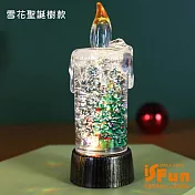 【iSFun】融化蠟燭＊聖誕風雪花水晶夜燈擺飾/ 雪花聖誕樹款