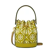 TORY BURCH 雙T-LOGO皮革兩用水桶包-綠