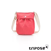 tripose DIAZ微皺尼龍輕量抓皺方型斜背包 晨曦紅