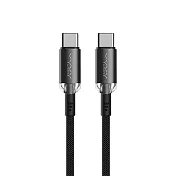 Vyvylabs 60W 水晶系列 雙Type-C 快充數據線 100cm 黑色