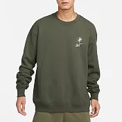 NIKE AS M NSW OUTDOOR FLEECE FT 男長袖上衣-綠-FV8457325 L 綠色