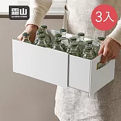 【日本霜山】伸縮式分類置物收納盒-3入- 白