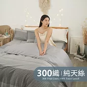 《BUHO》台製300織100%TENCEL純天絲™床包枕套三件組-雙人加大 《漉漉閒室》