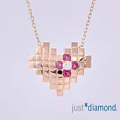 【Just Diamond】18K玫瑰金 心鑽 鑽石項鍊