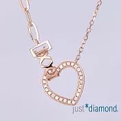 【Just Diamond】18K玫瑰金 心相戀 鑽石項鍊
