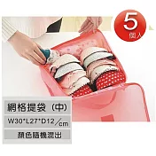 【可提式中網袋5個】巧用加厚型多功能網格提袋 (中/ 30x27x12cm)