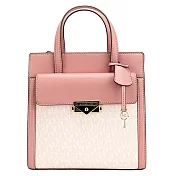MICHAEL KORS 拼接皮革手提包-胭脂粉
